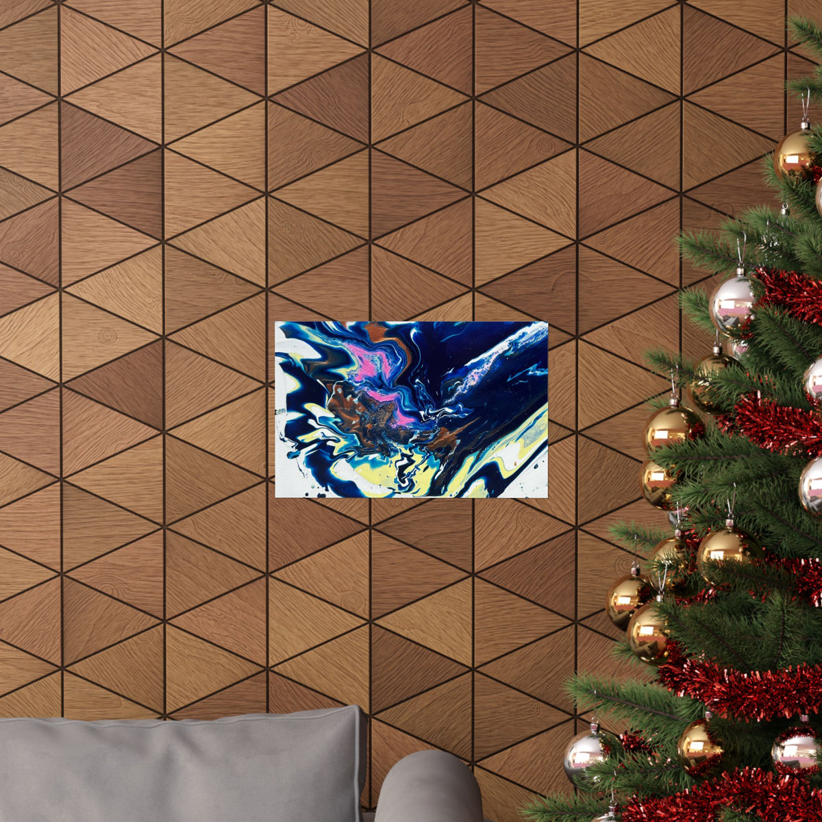 Abstract Blue Marble Matte Poster Change Horizontal Fluid Art Print