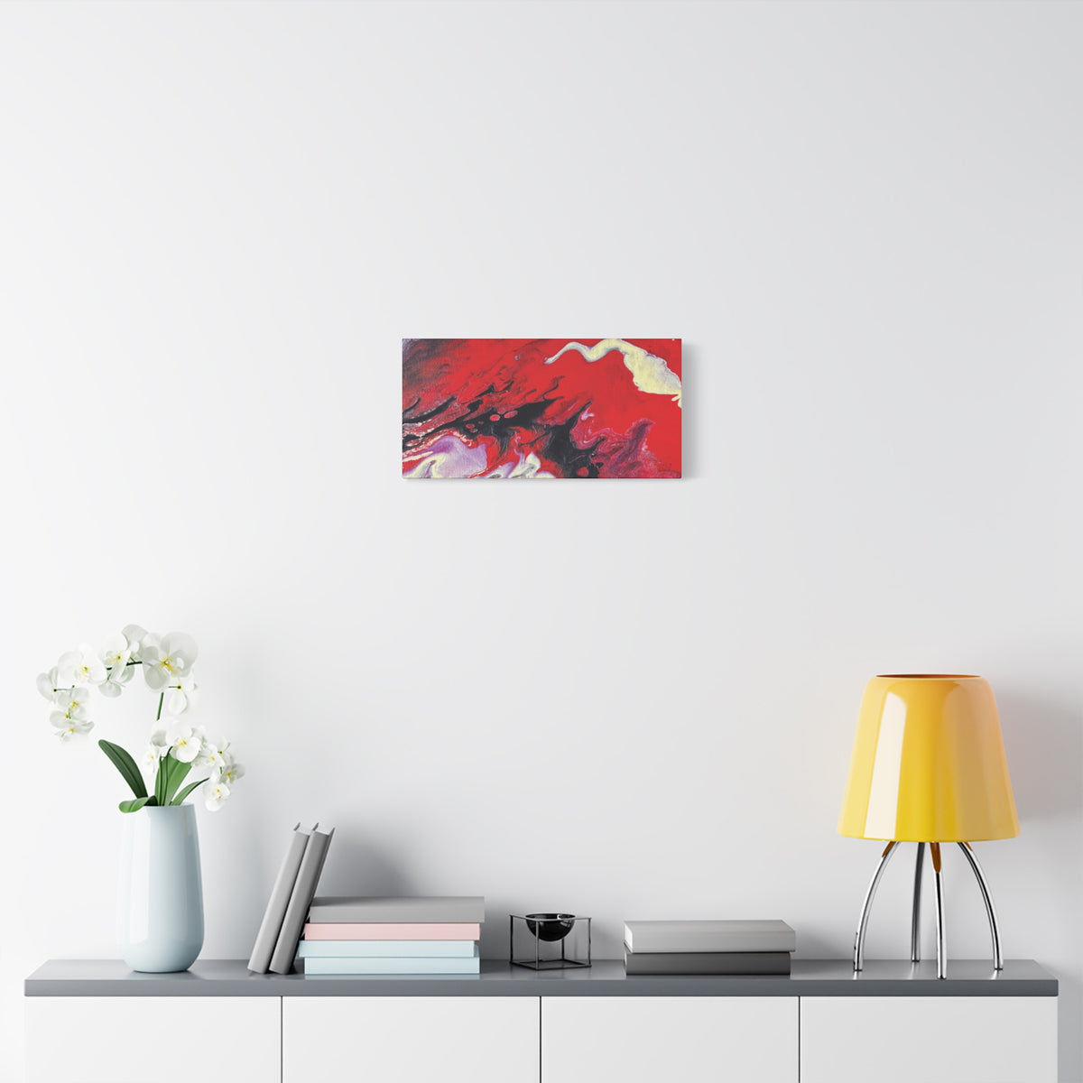 Power Abstract Red Fluid Art Canvas Print (Matte Stretched 1.25")