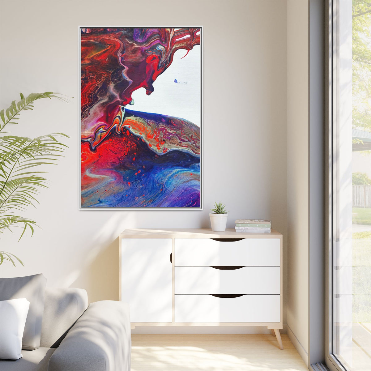 Abstract Fluid Art Matte Canvas Print Multi‑Color Swirl Wall Art