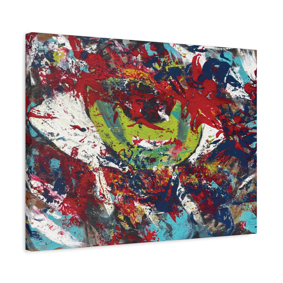 Abstract Burst Matte Canvas Print Eye Colorful Modern Wall Art, Stretched 1.25"