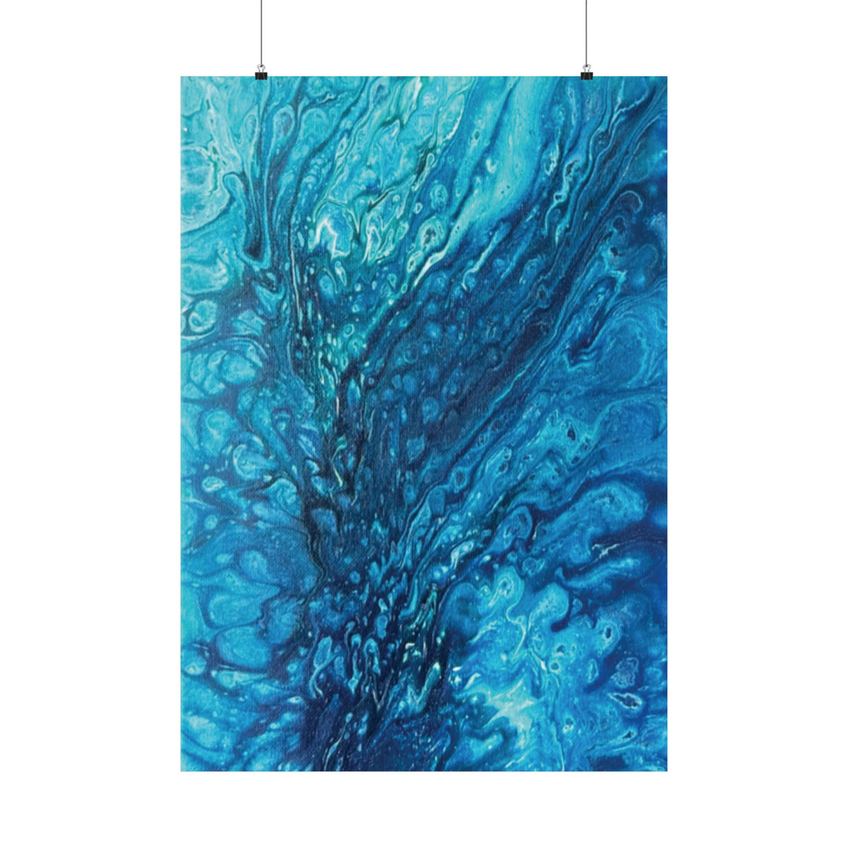 Abstract Ocean Blue Matte Poster Vertical Wall Art Print
