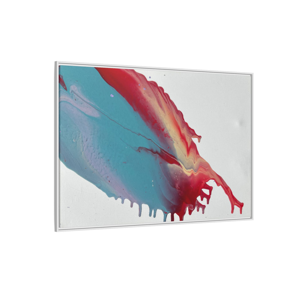 Ceiling Abstract Drip Matte Canvas Framed Print  Multicolor Fluid Art