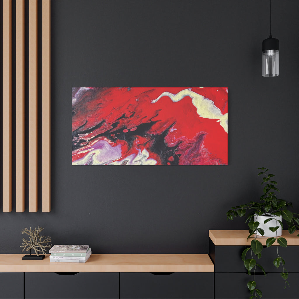Power Abstract Red Fluid Art Canvas Print (Matte Stretched 1.25")