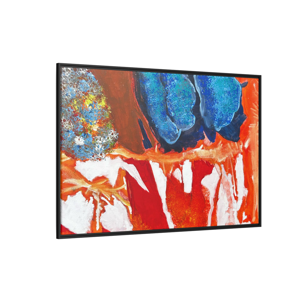 Abstract Color Burst Framed Canvas Print