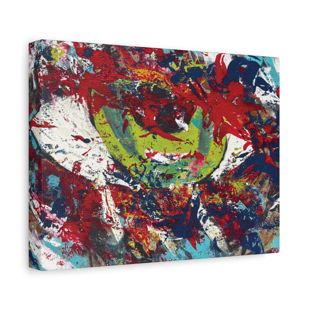 Abstract Burst Matte Canvas Print Eye Colorful Modern Wall Art, Stretched 1.25"