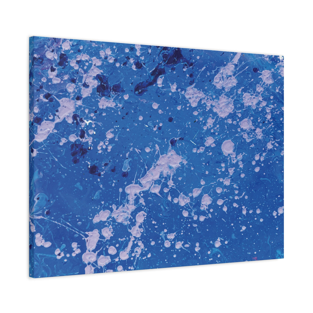 Blue Abstract Splatter Canvas Print  Dots (Matte Stretched 1.25")