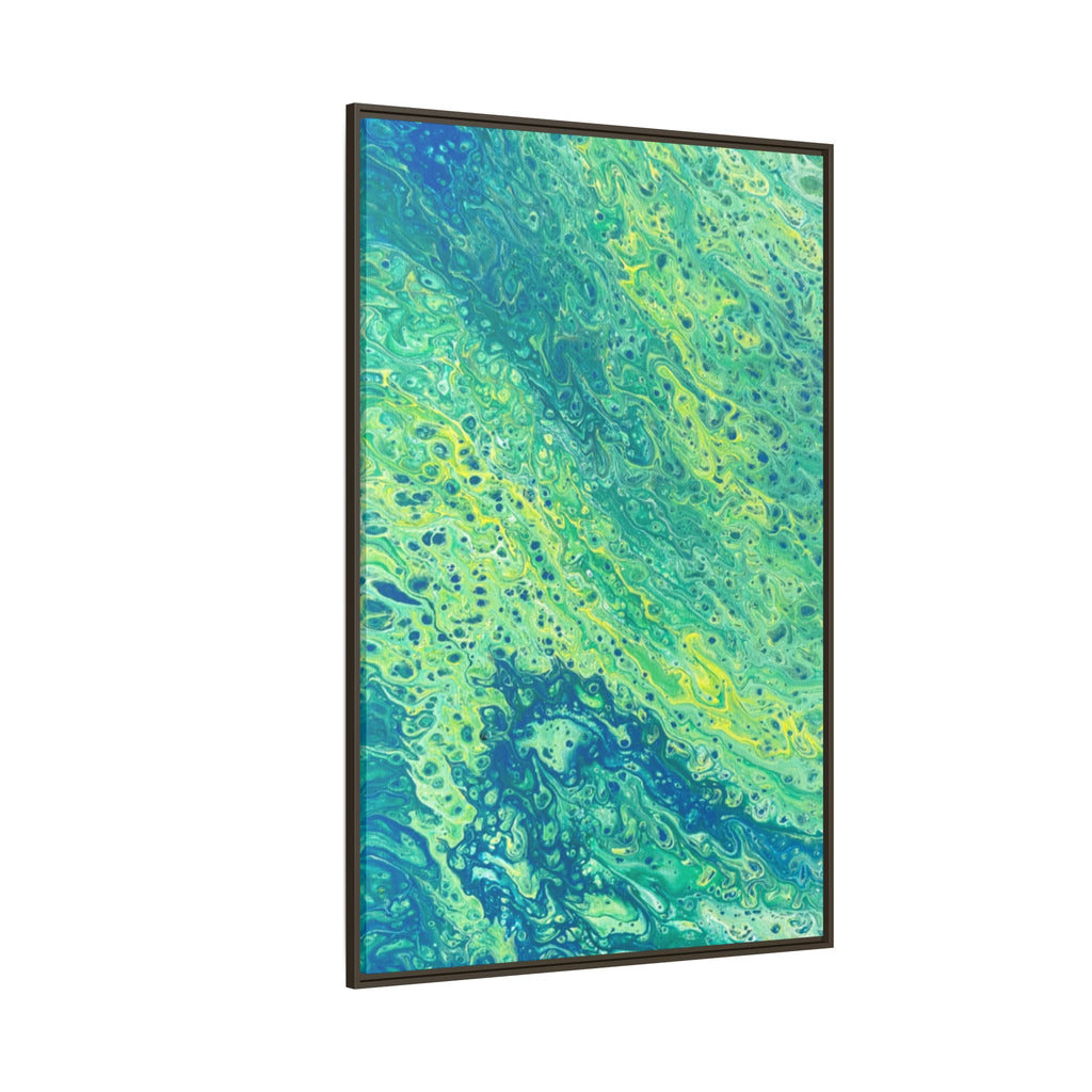 Moss 2 Abstract Ocean Fluid Art Matte Canvas Framed Wall Art