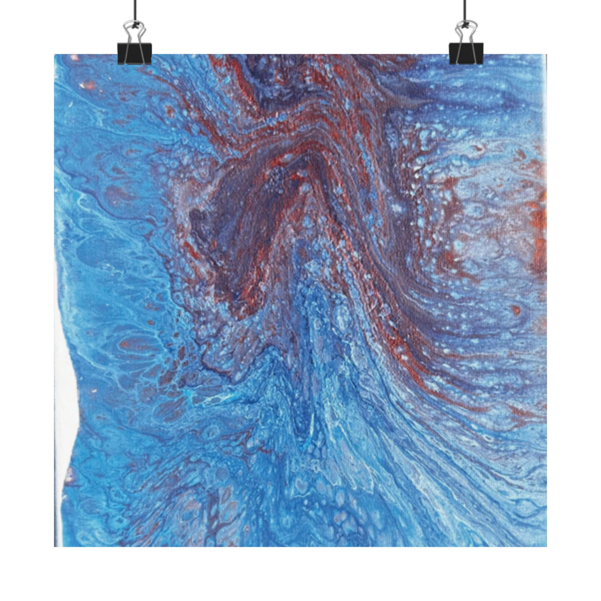 Abstract Blue Resin Art Poster Matte Vertical Wall Art