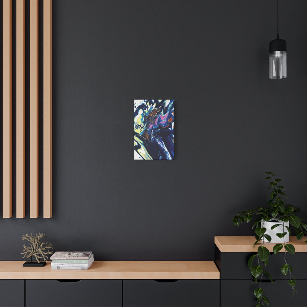 Change Abstract Blue Fluid Art Matte Canvas Print (Stretched Wall Art)