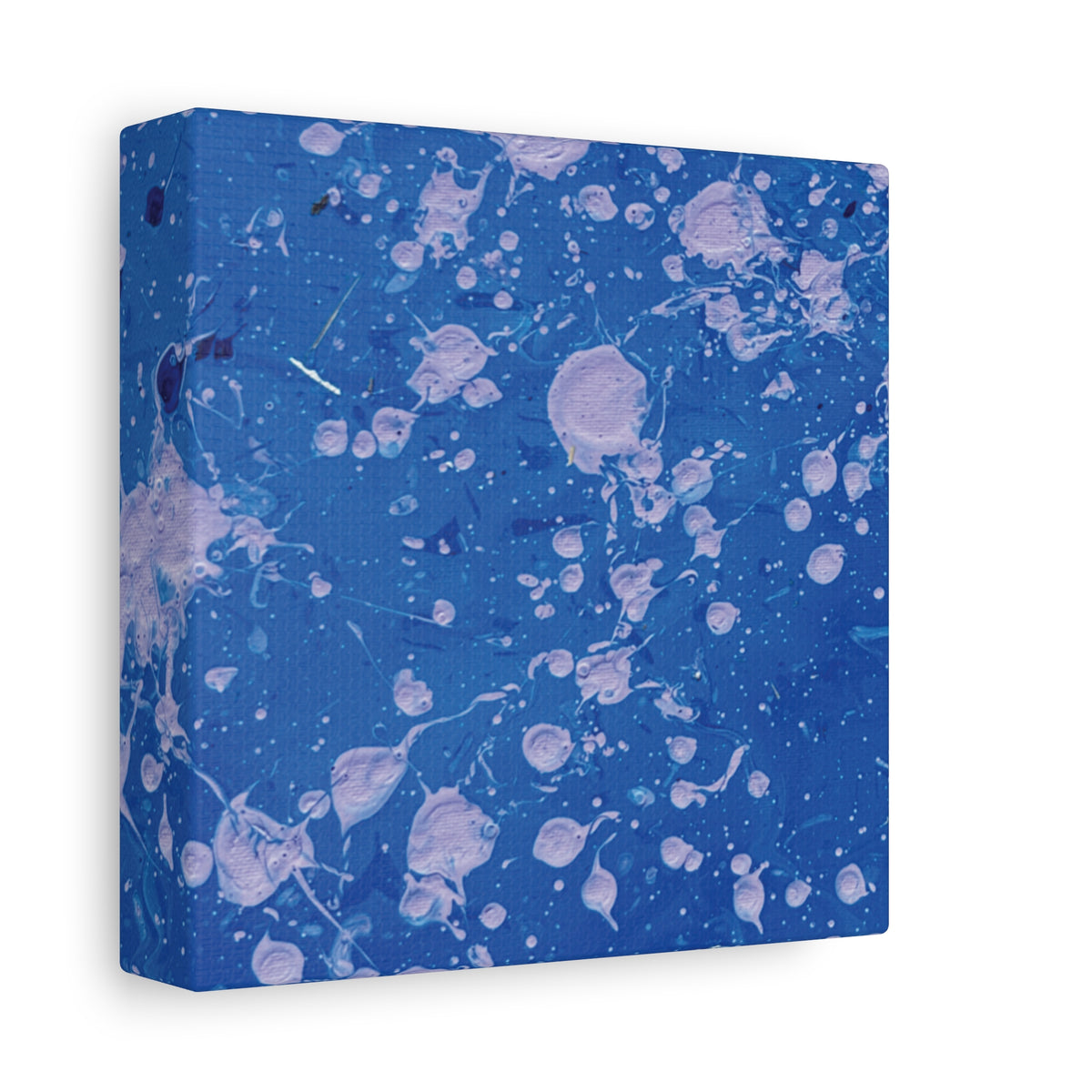 Blue Abstract Splatter Canvas Print  Dots (Matte Stretched 1.25")