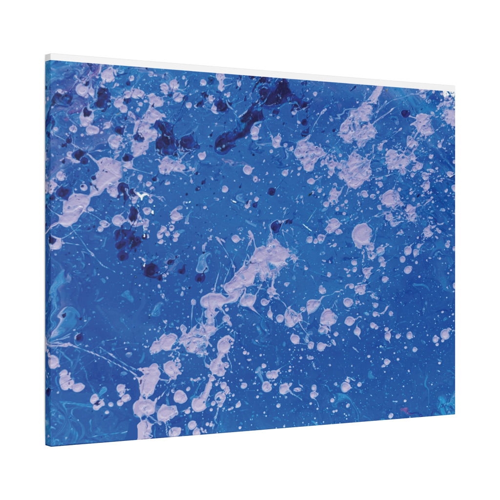 Blue Abstract Splatter Canvas Print  Dots (Matte Stretched 1.25")