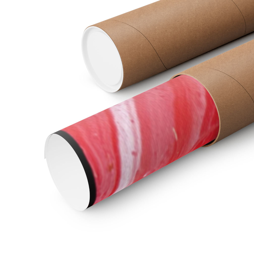 Red Marble Mars Matte Vertical Poster Abstract Red & Cream Wall Art