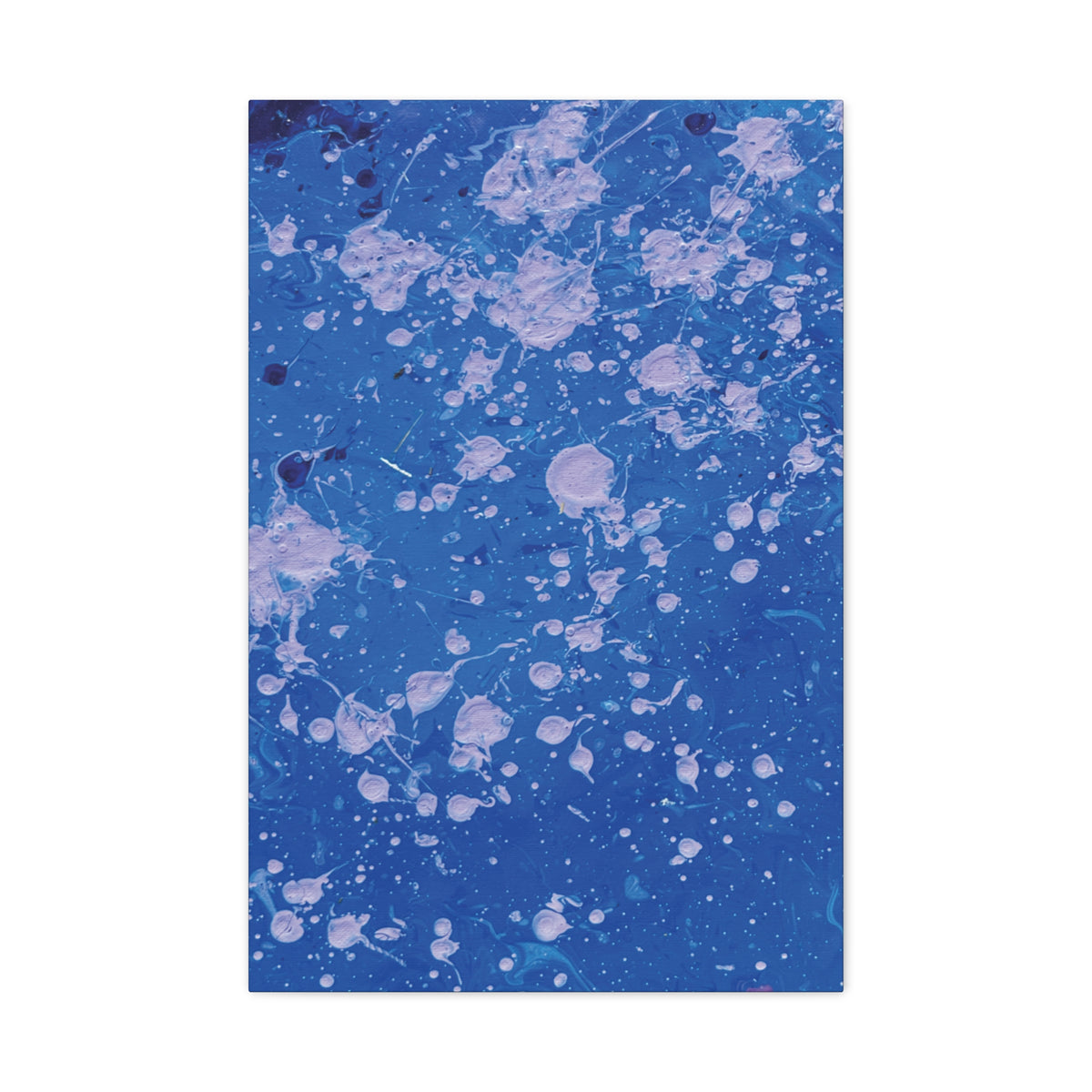 Blue Abstract Splatter Canvas Print  Dots (Matte Stretched 1.25")