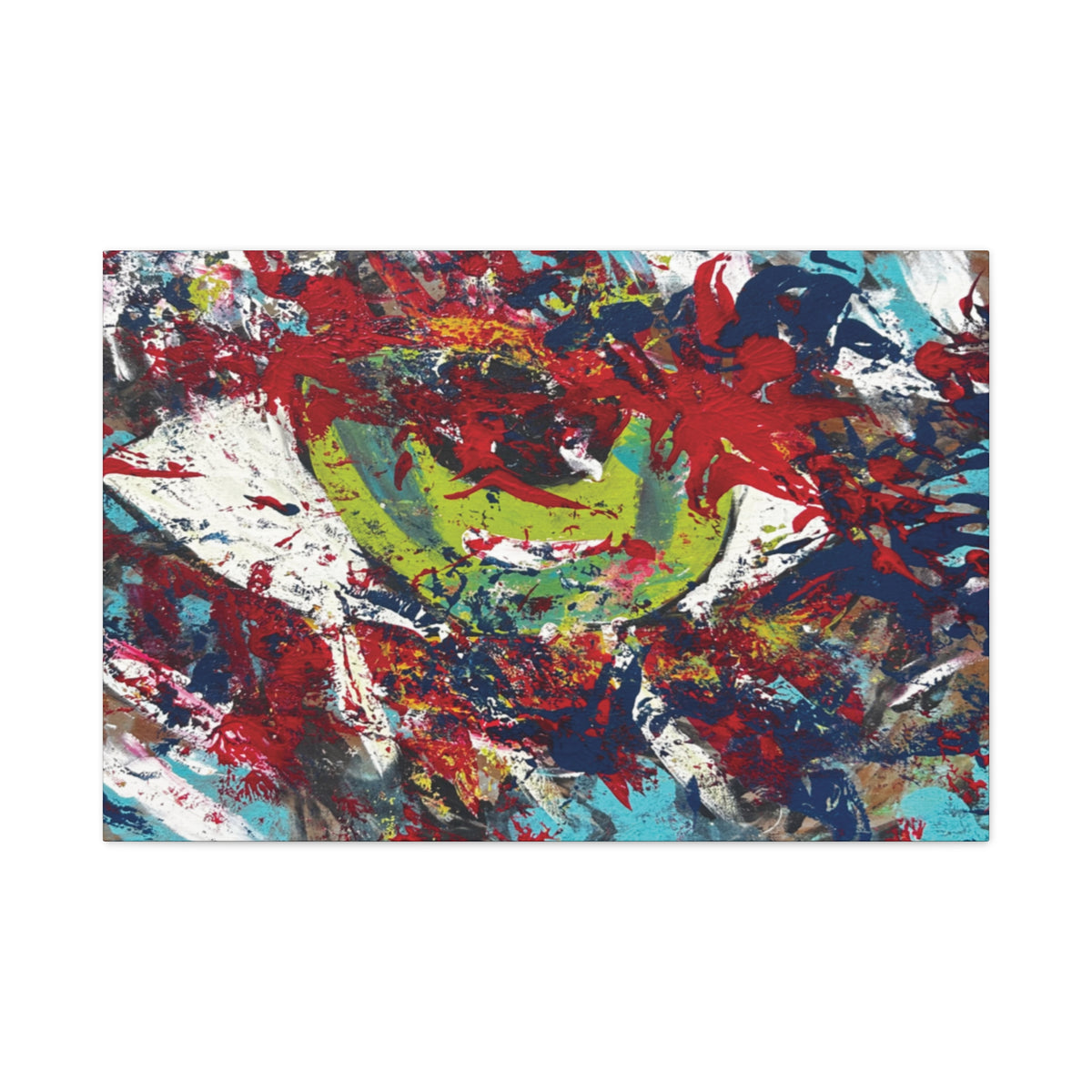Abstract Burst Matte Canvas Print Eye Colorful Modern Wall Art, Stretched 1.25"