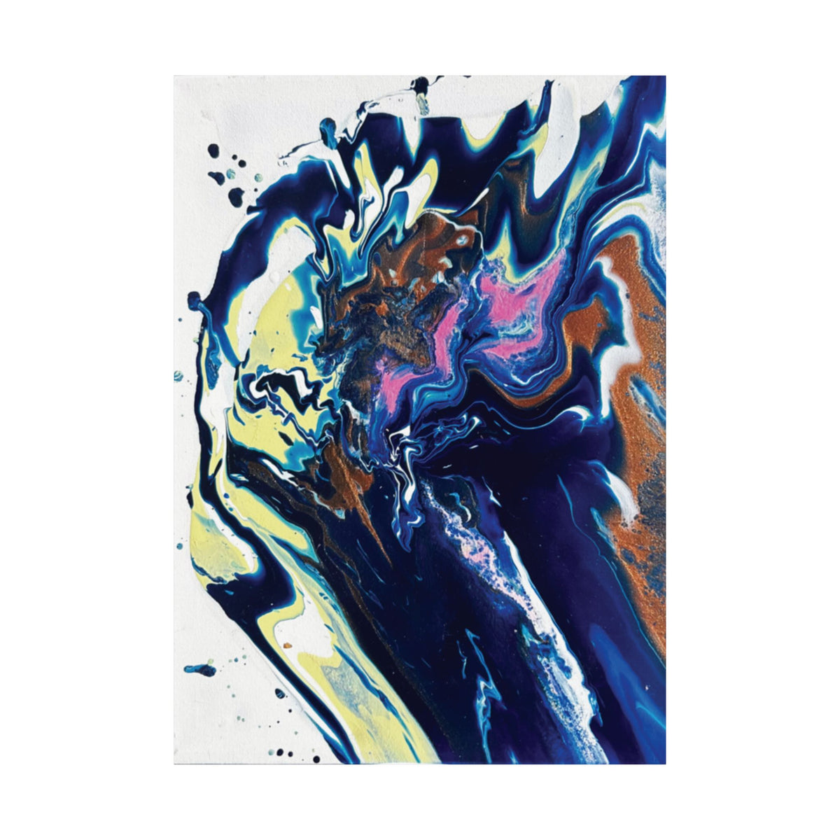 Change Abstract Blue Swirl Matte Poster (Vertical Fluid Art Wall Print)