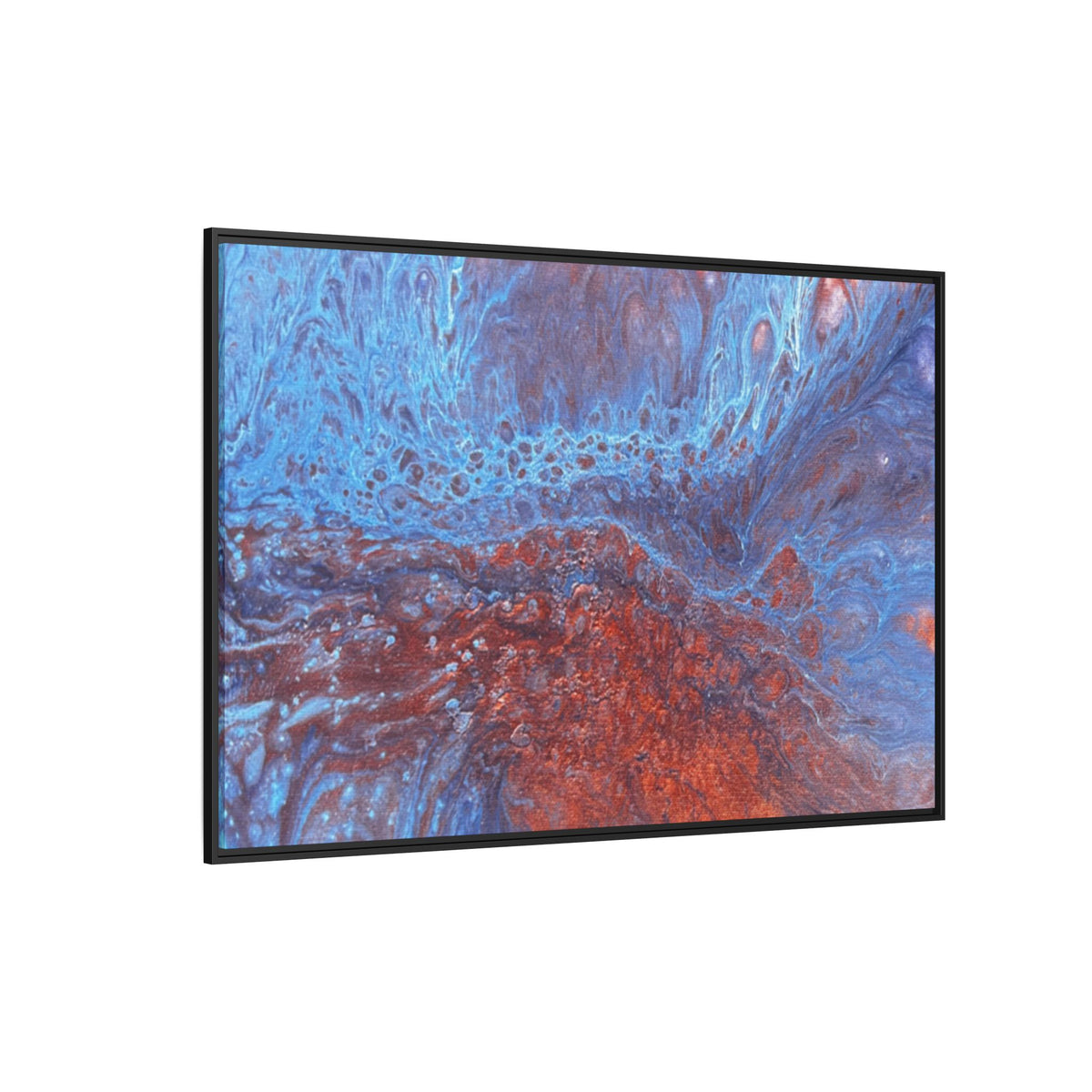 Wave Abstract Oceanic Flow Matte Canvas Framed Art