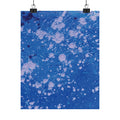 Abstract Blue Paint Splatter Matte Poster Dots Vertical Modern Wall Art