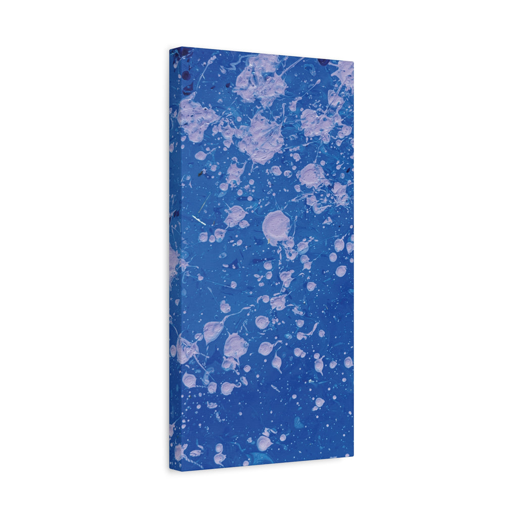 Blue Abstract Splatter Canvas Print  Dots (Matte Stretched 1.25")