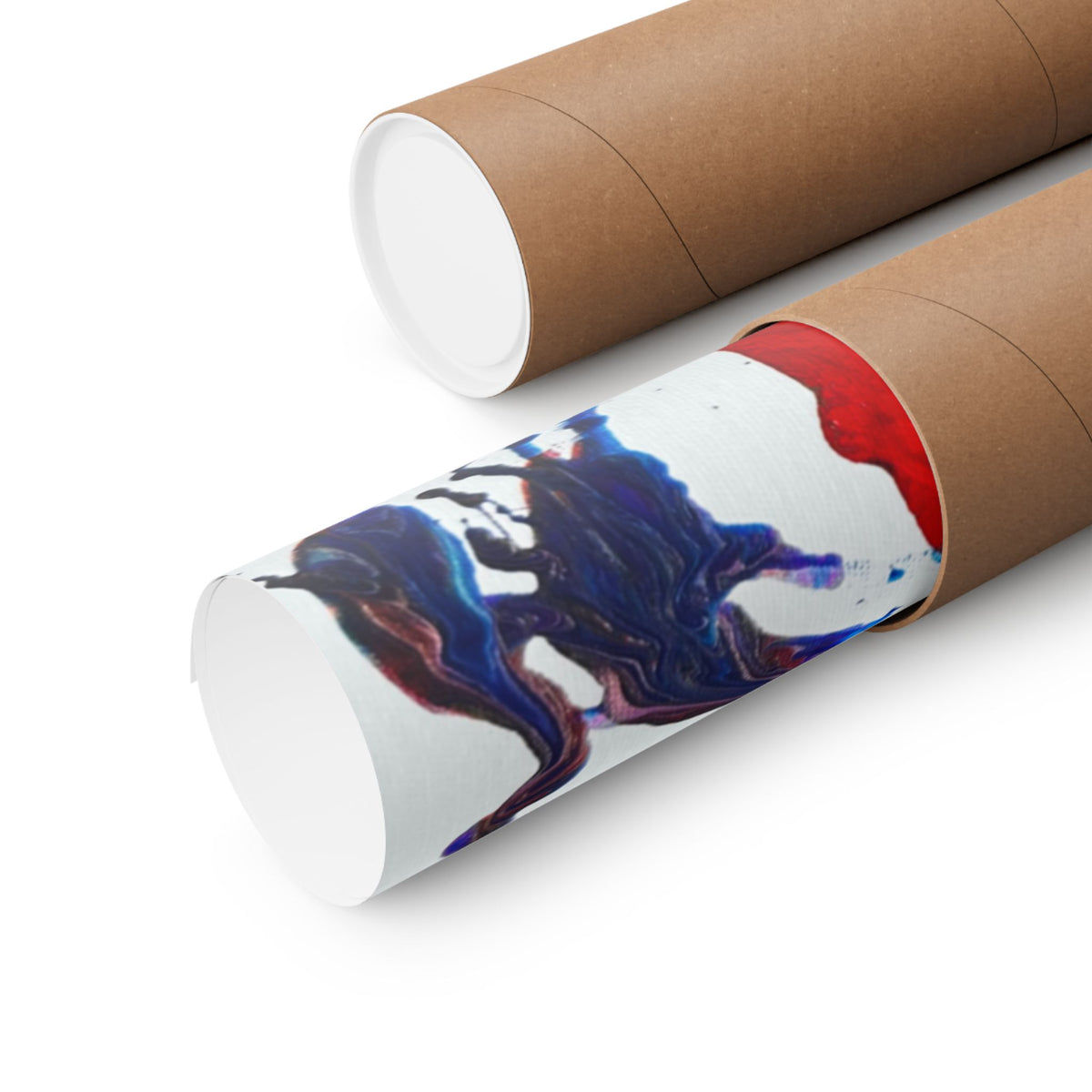 Abstract Red & Blue Matte Poster Universe Horizontal Modern Art Print