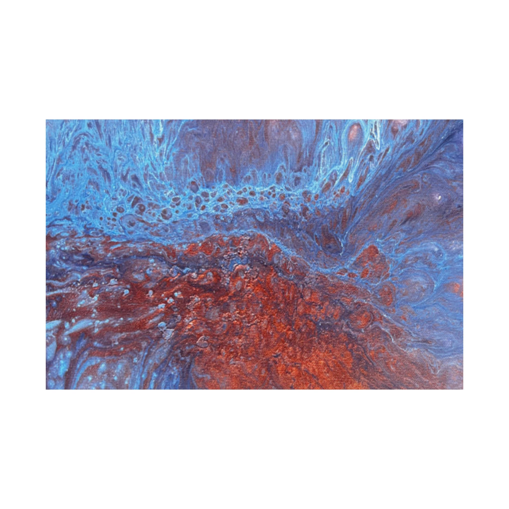 WAVE Abstract Oceanic Pour Art Matte Horizontal Poster