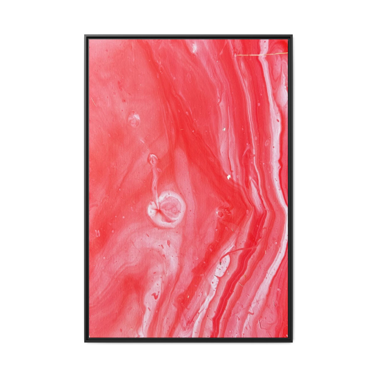 Mars Abstract Red Marble Matte Canvas Print (Framed)
