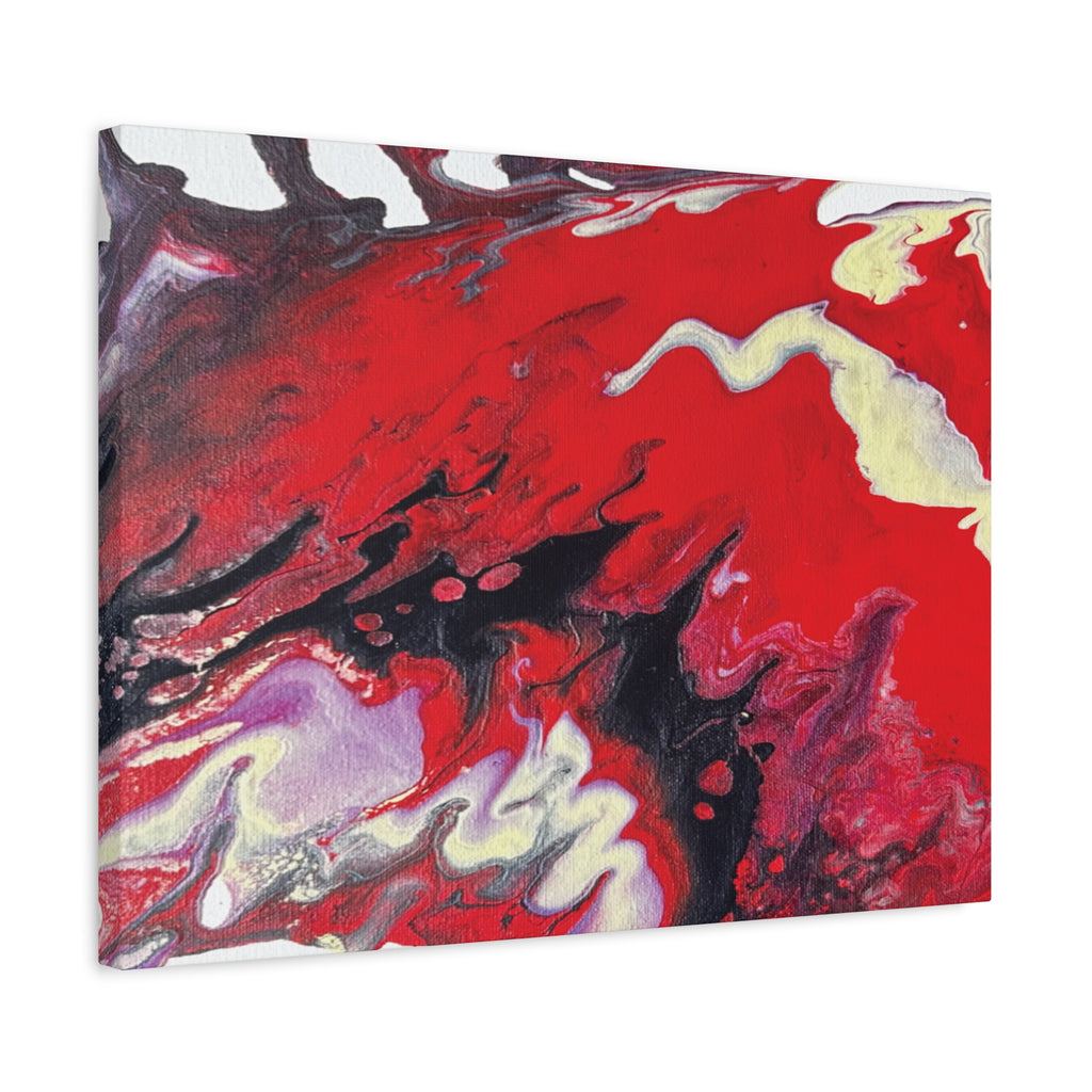 Power Abstract Red Fluid Art Canvas Print (Matte Stretched 1.25")
