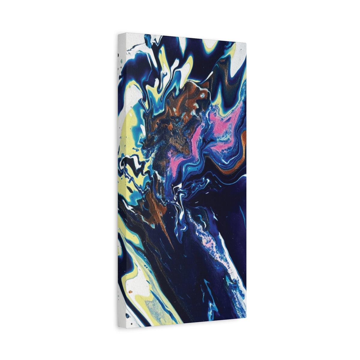 Change Abstract Blue Fluid Art Matte Canvas Print (Stretched Wall Art)