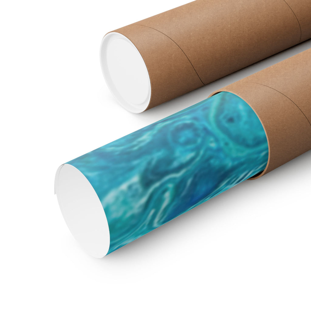 Ocean Abyss Matte Poster Abstract Teal Blue Wall Art