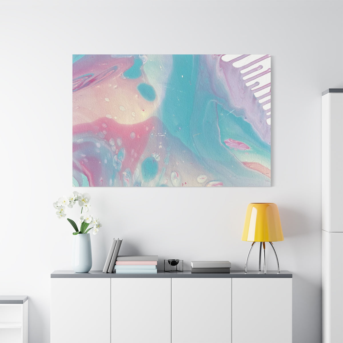Pastel Fluid Animal Canvas Print Abstract Acrylic Pour Wall Art