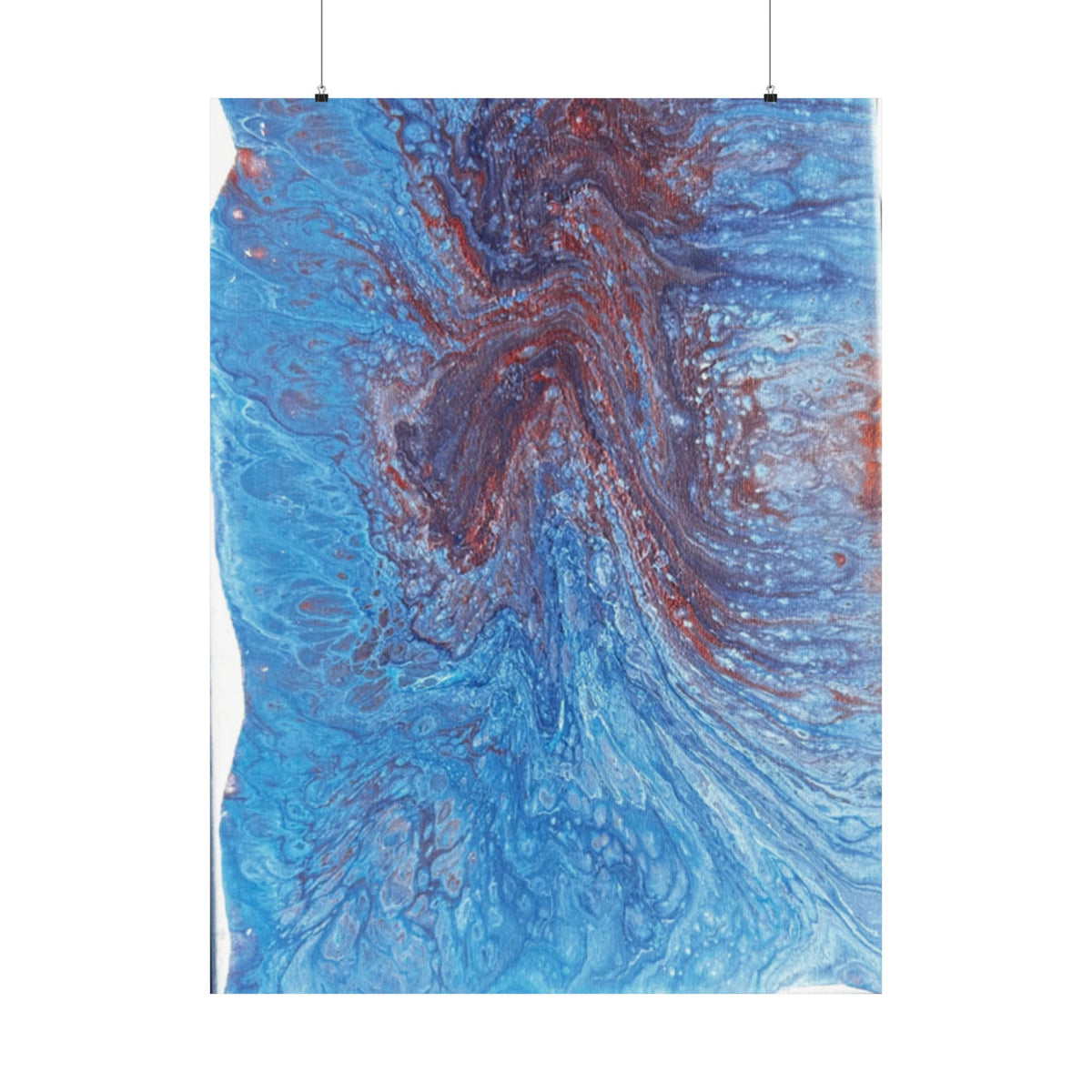 Abstract Blue Resin Art Poster Matte Vertical Wall Art