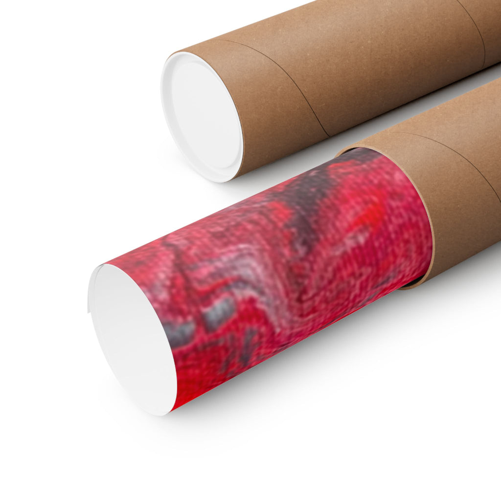 Power Abstract Red Fluid Art Matte Poster (Horizontal)