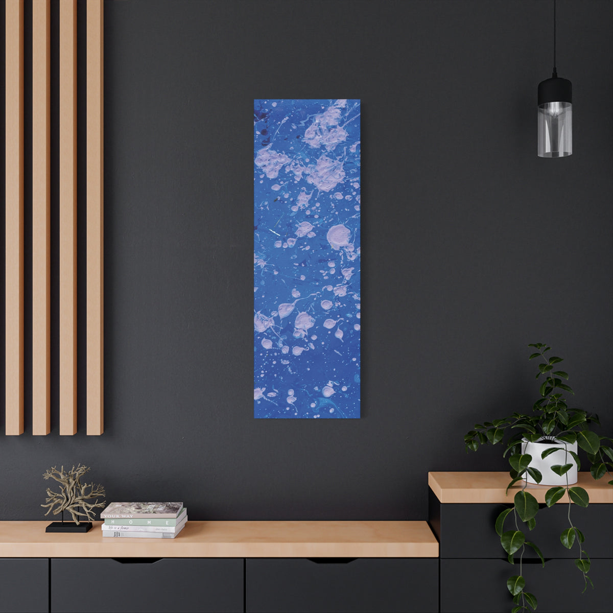 Blue Abstract Splatter Canvas Print  Dots (Matte Stretched 1.25")