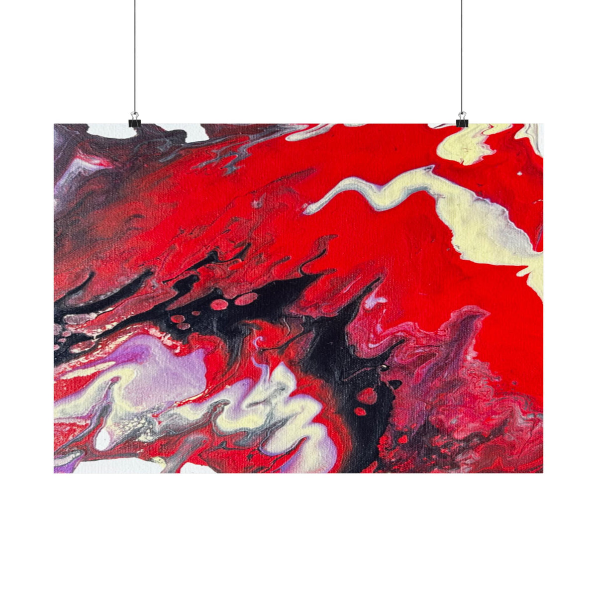 Power Abstract Red Fluid Art Matte Poster (Horizontal)