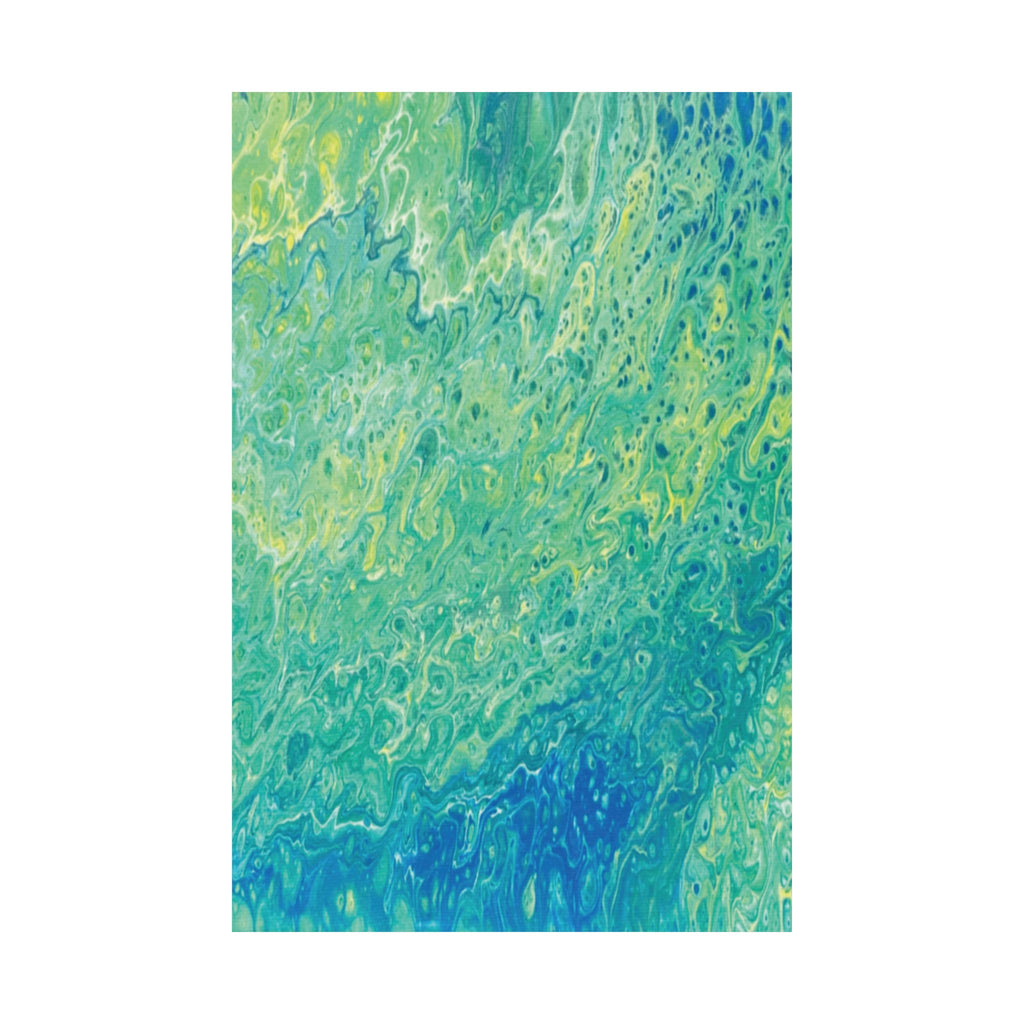 Abstract Ocean Blue Matte Poster Moss Turquoise Green Fluid Art