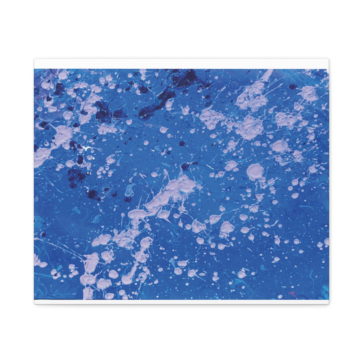 Blue Abstract Splatter Canvas Print  Dots (Matte Stretched 1.25")