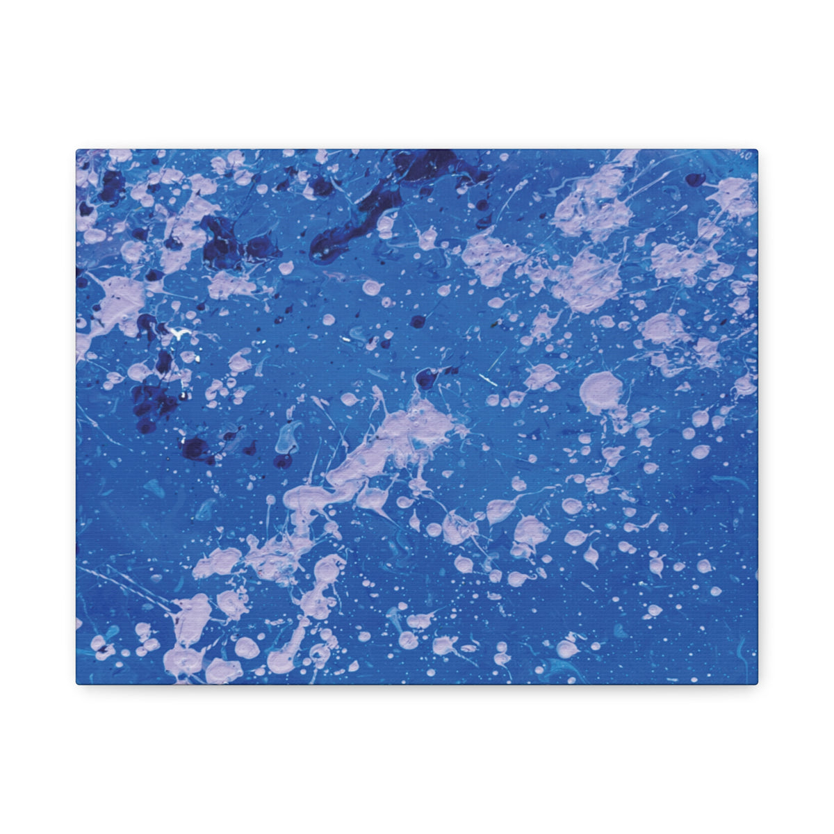 Blue Abstract Splatter Canvas Print  Dots (Matte Stretched 1.25")