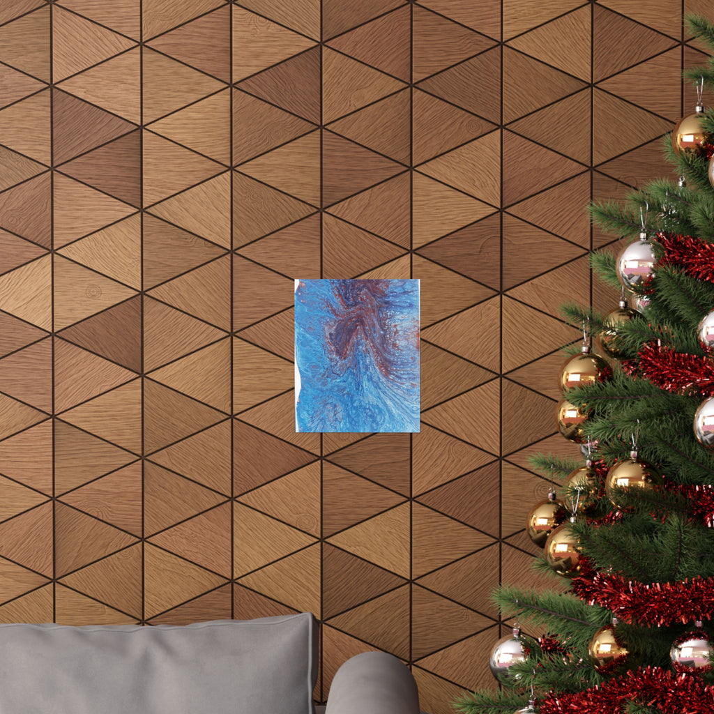 Abstract Blue Resin Art Poster Matte Vertical Wall Art