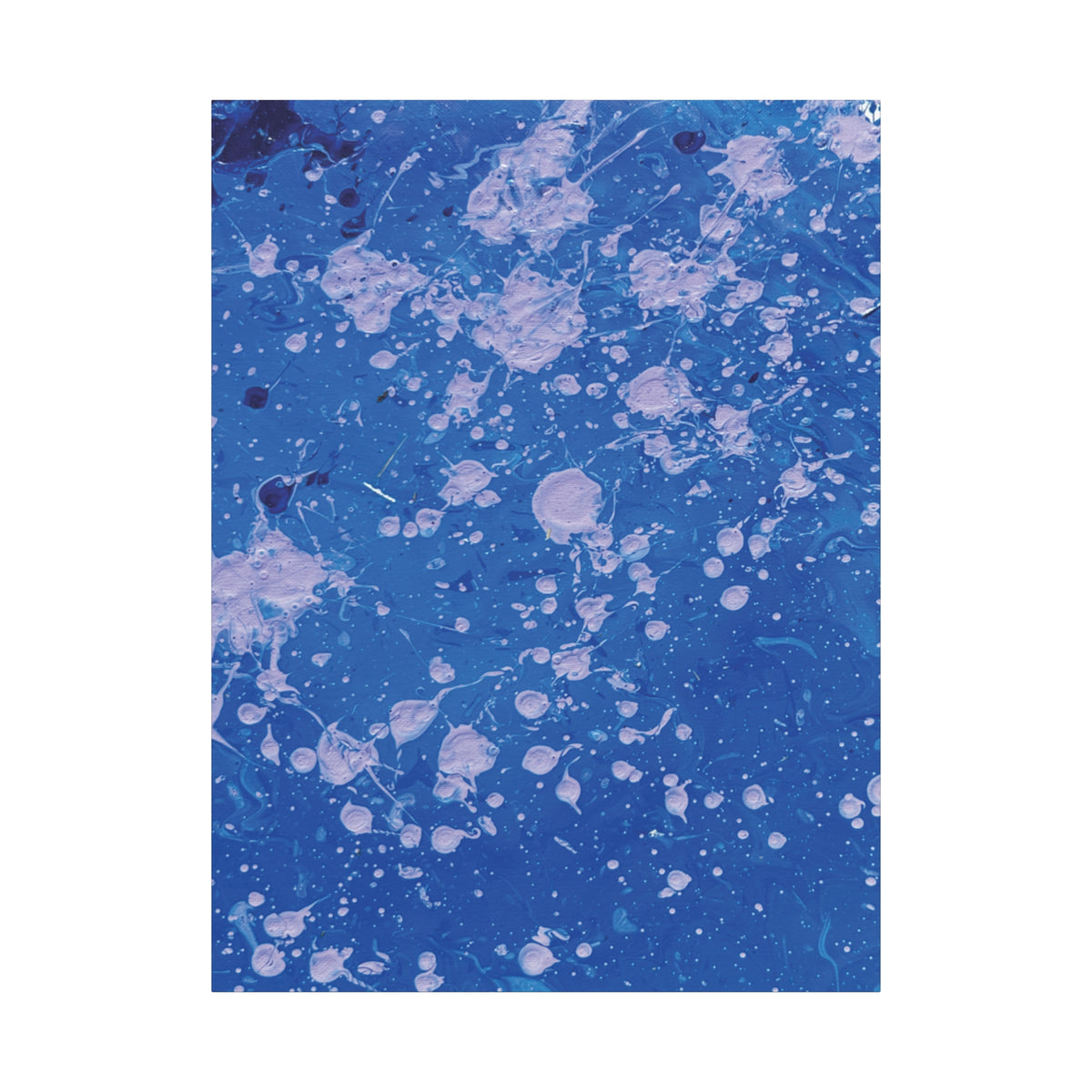 Blue Abstract Splatter Canvas Print  Dots (Matte Stretched 1.25")