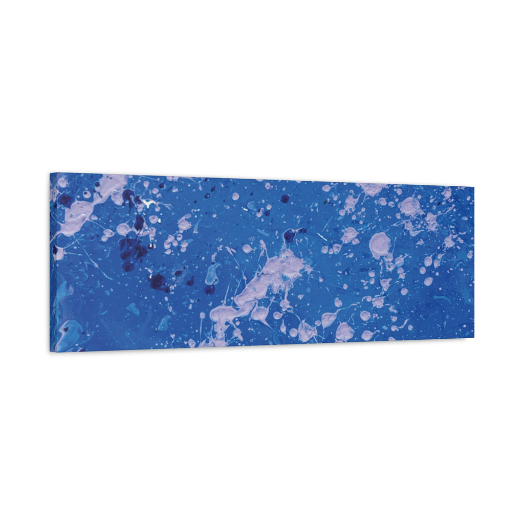 Blue Abstract Splatter Canvas Print  Dots (Matte Stretched 1.25")