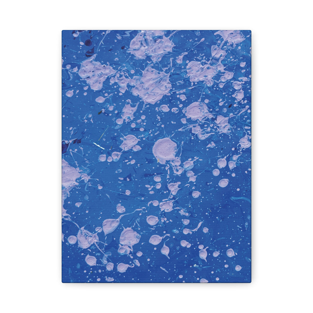 Blue Abstract Splatter Canvas Print  Dots (Matte Stretched 1.25")