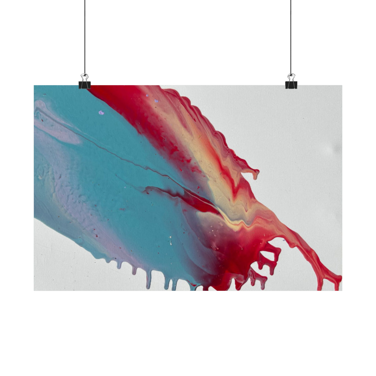 Abstract Paint Splash Matte Horizontal Poster Ceiling Colorful Fluid Art Wall Print