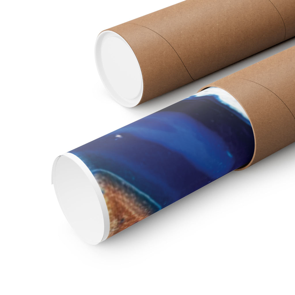 Change Abstract Blue Swirl Matte Poster (Vertical Fluid Art Wall Print)