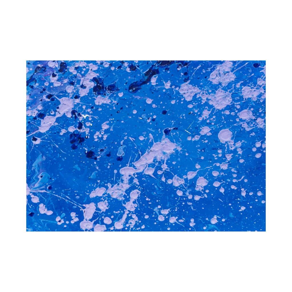 Blue Abstract Splash Matte Poster Horizontal Ocean-Inspired Art Print