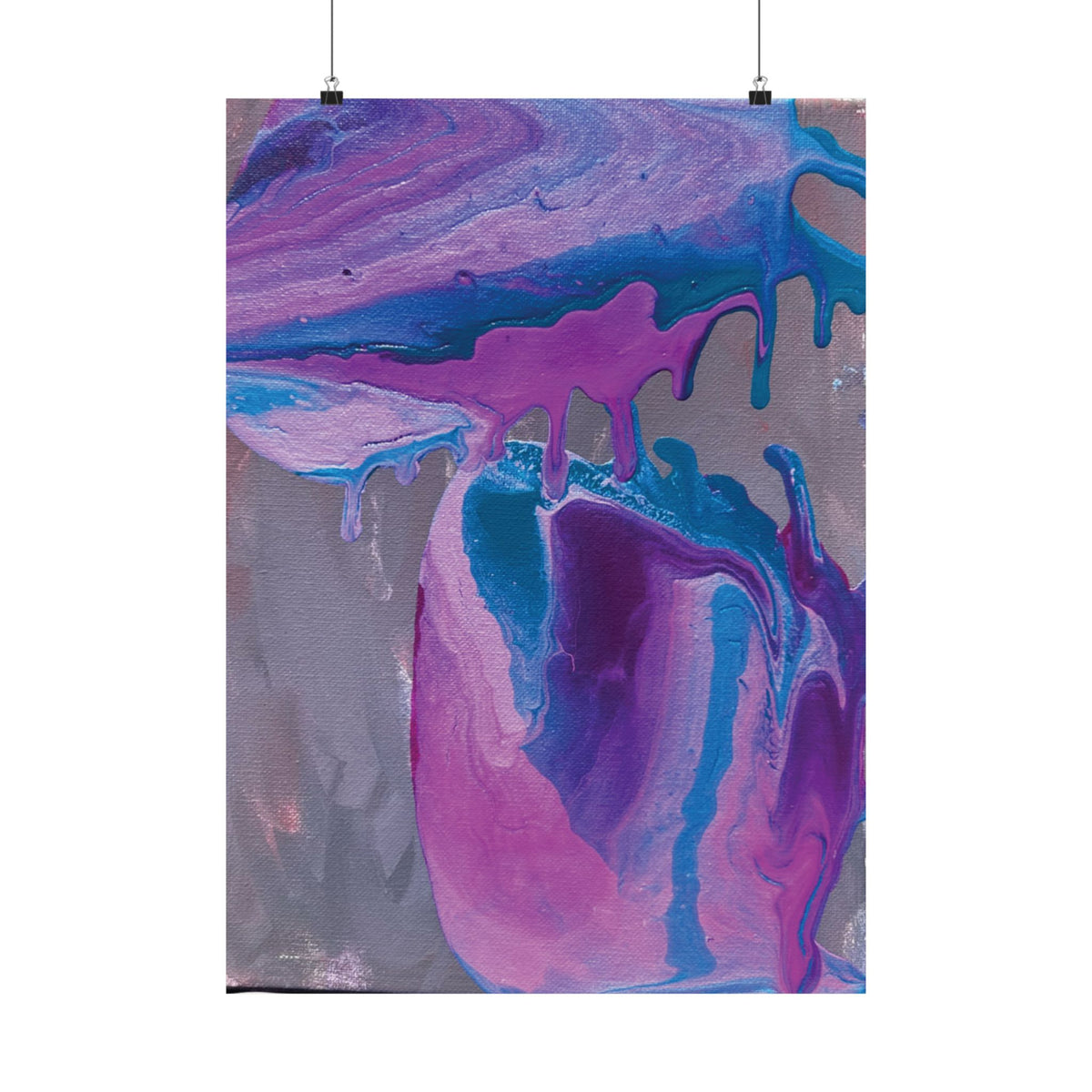 Wave Abstract Purple Fluid Art Matte Poster