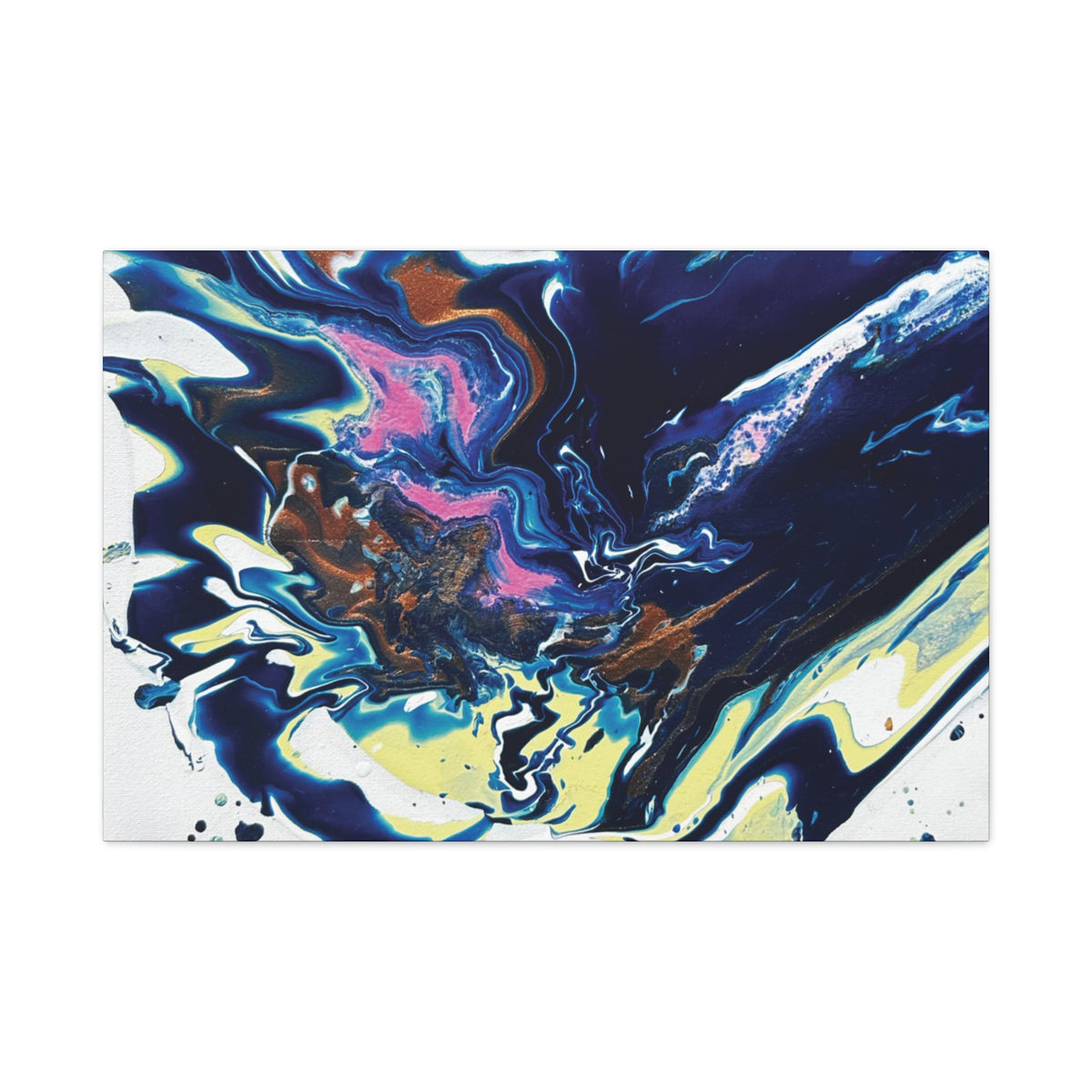 Change Abstract Blue Fluid Art Matte Canvas Print (Stretched Wall Art)