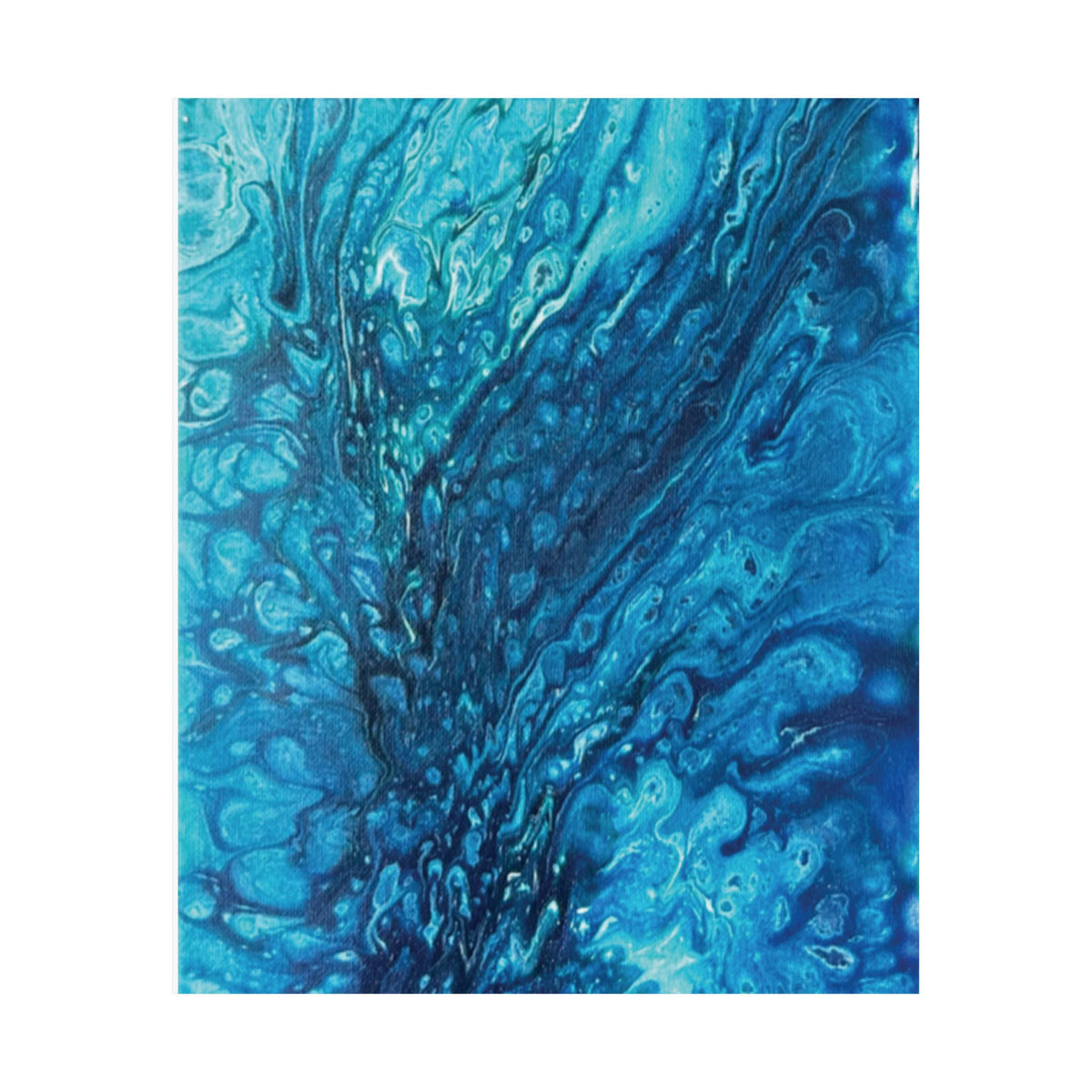 Abstract Ocean Blue Matte Poster Vertical Wall Art Print
