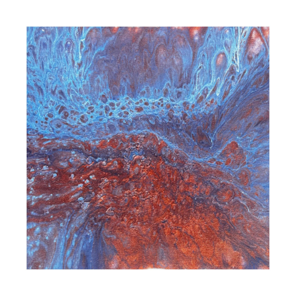 WAVE Abstract Oceanic Pour Art Matte Horizontal Poster