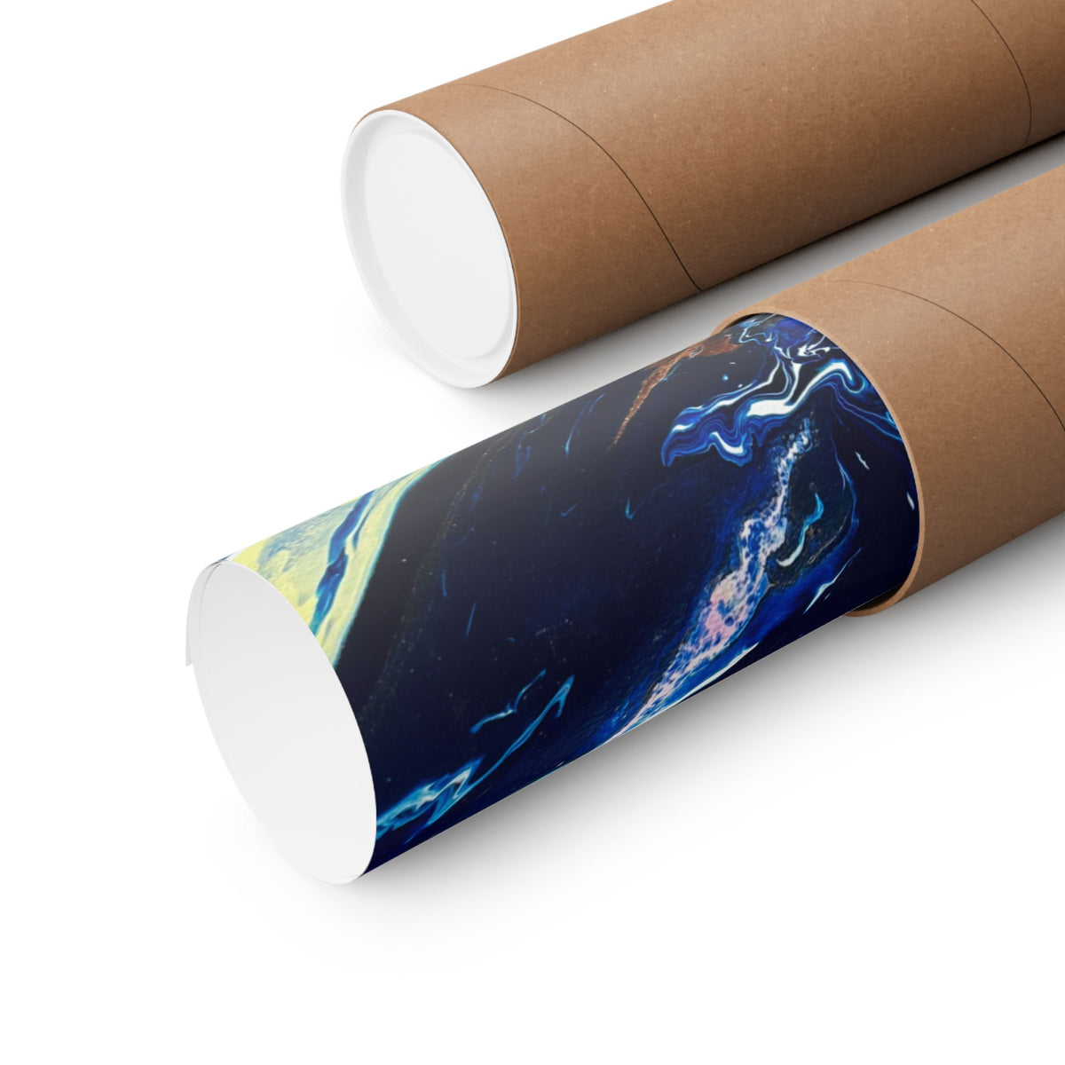 Abstract Blue Marble Matte Poster Change Horizontal Fluid Art Print