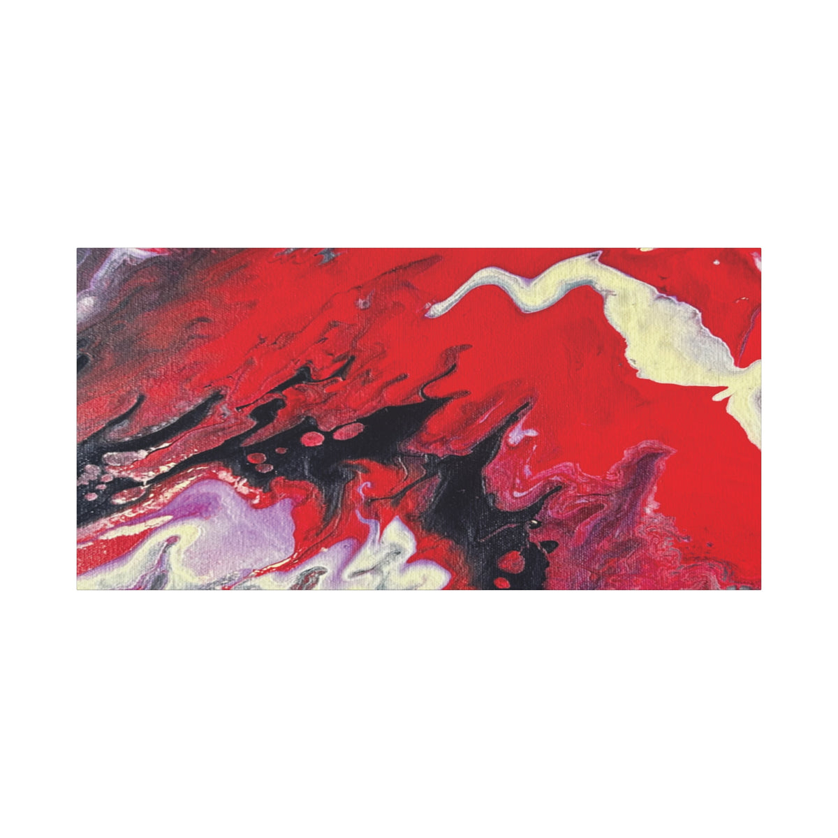 Power Abstract Red Fluid Art Canvas Print (Matte Stretched 1.25")