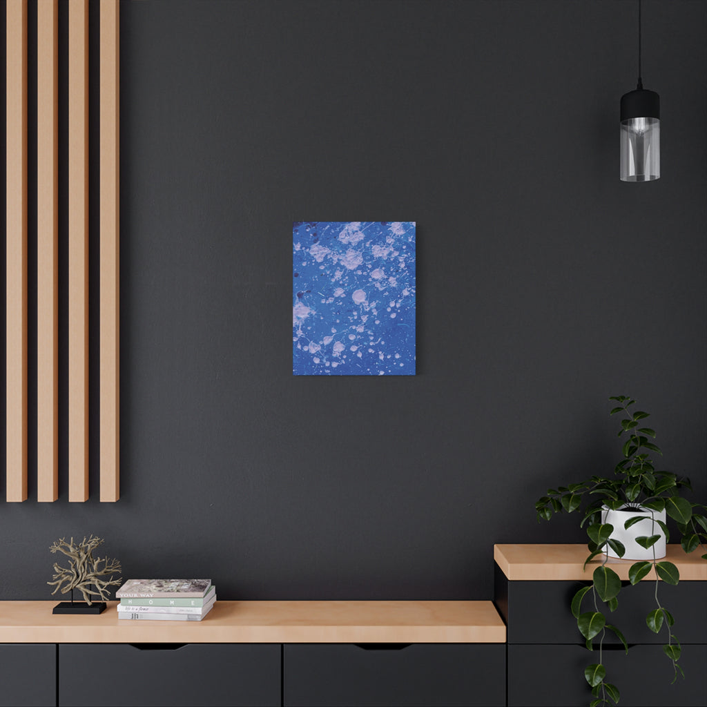 Blue Abstract Splatter Canvas Print  Dots (Matte Stretched 1.25")
